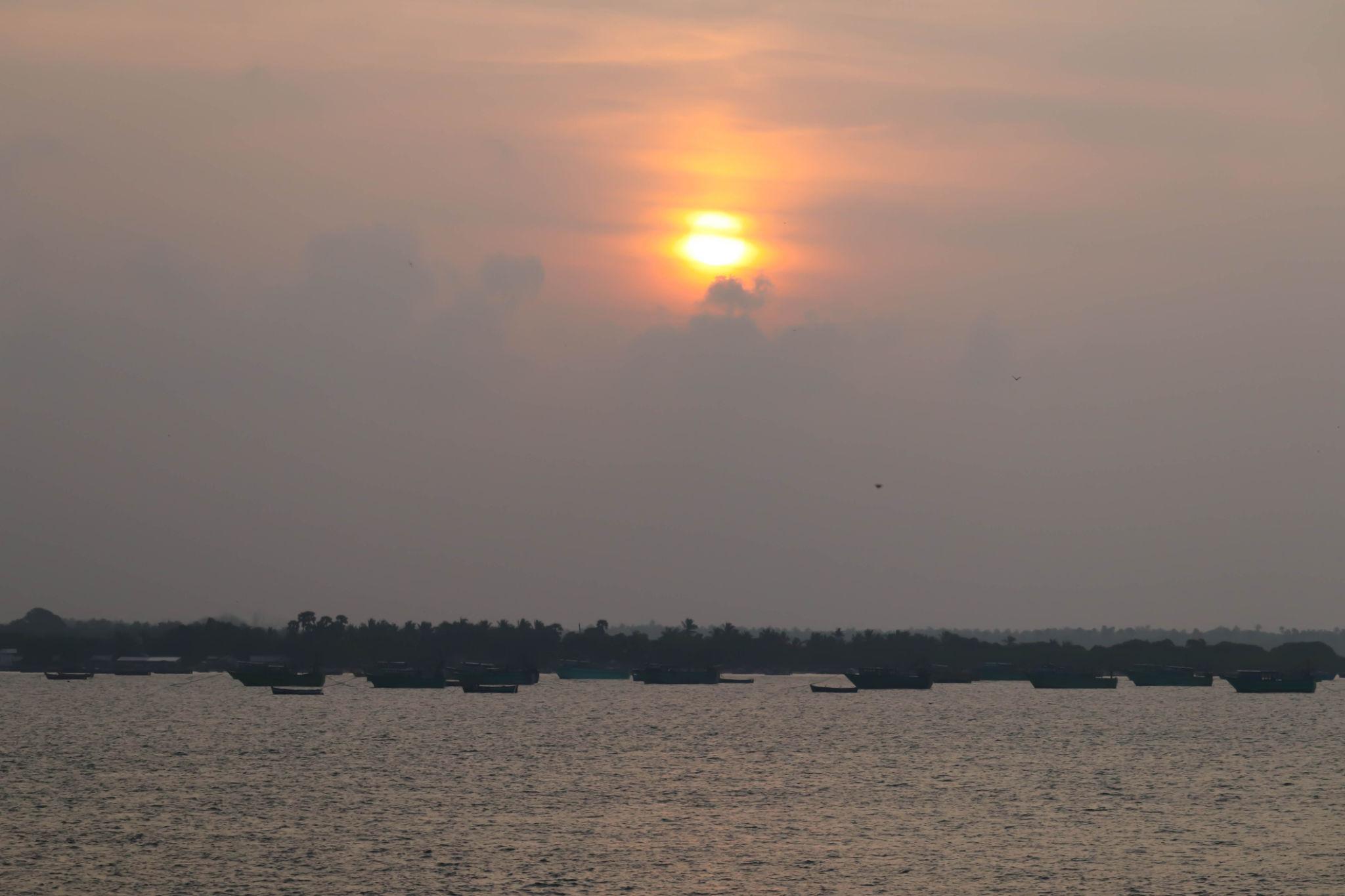 Golden light over the waters of Rameshwaram